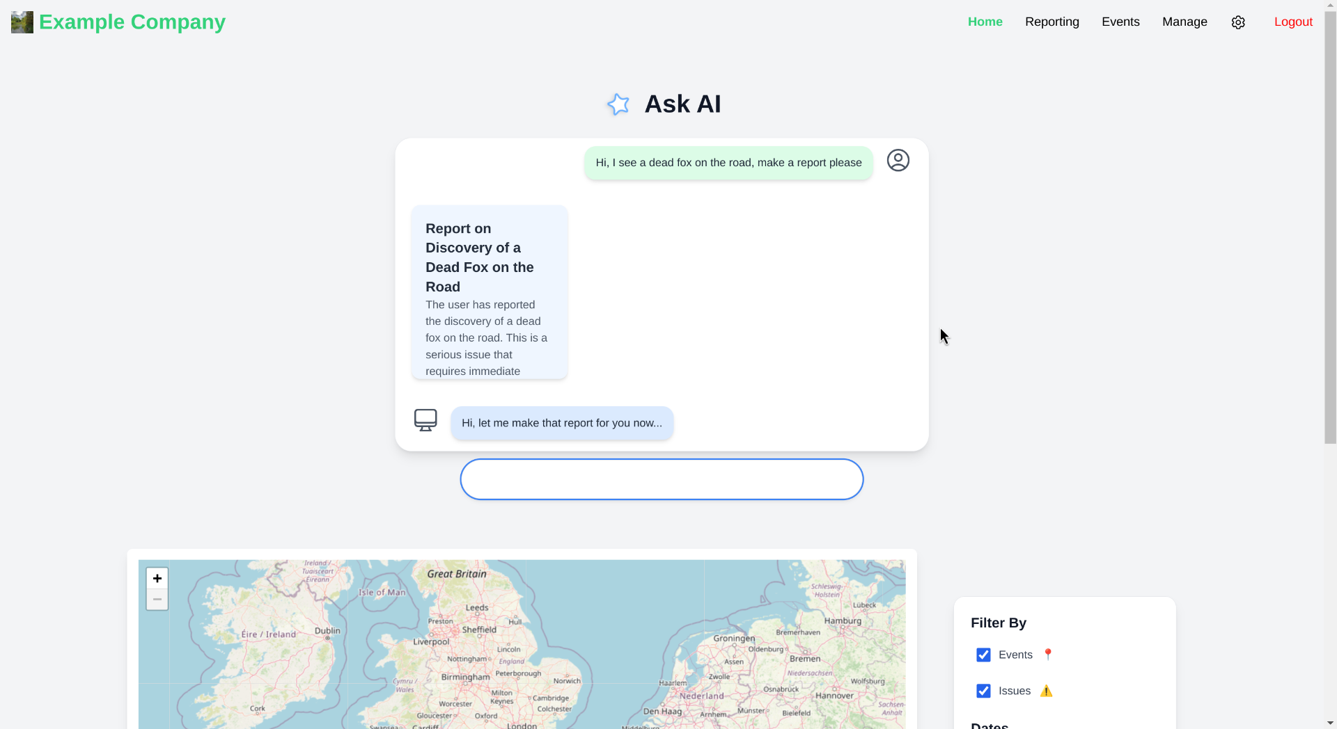 Reporting AI Feature